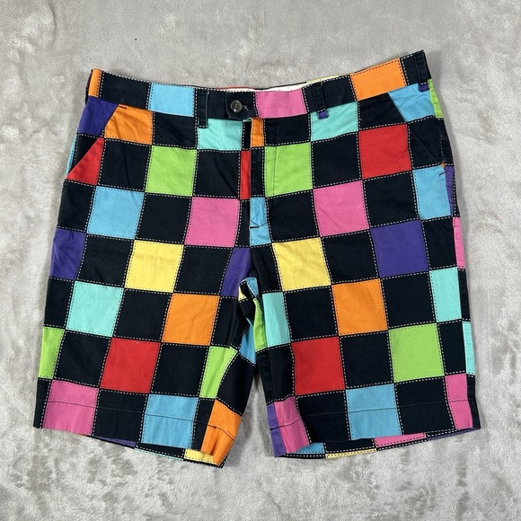 Loudmouth Golf Other - Loudmouth Golf Shorts Mens 40 Colorblock Plaid HollyWoody Squares Preppy Stretch